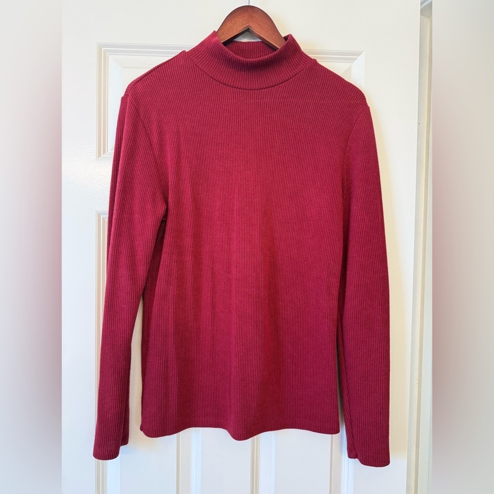 LuLaRoe Penelope Long Sleeve Mock Turtleneck Top Red Size Medium